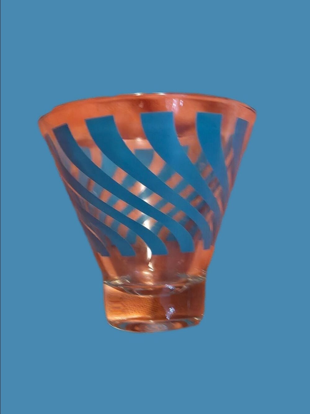 4/$67 Deal! Vintage MCM Blue Swirl Glass Candy Dish